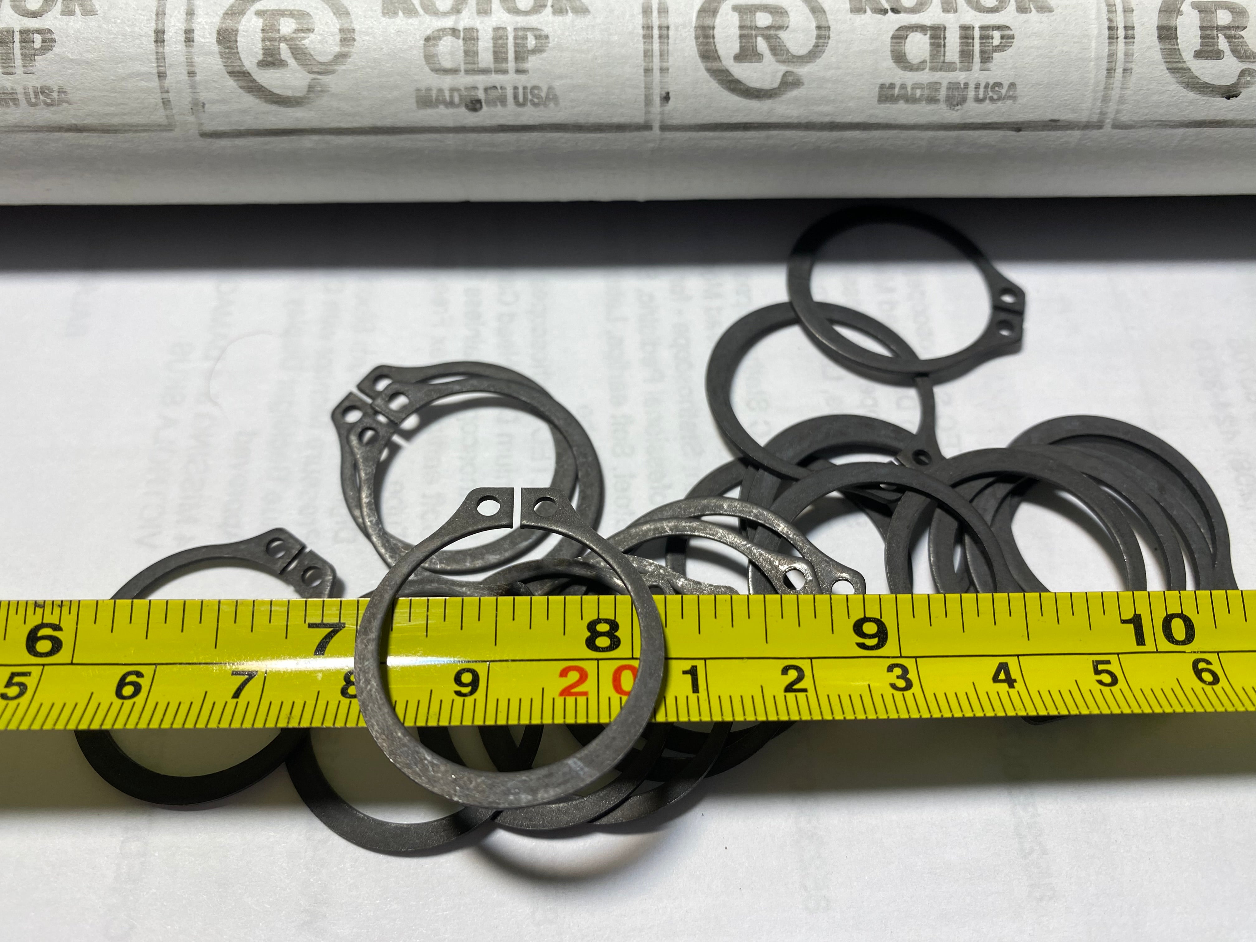 Rotor Clip 134201000 #100 Heavy Duty Carbon Steel, Black Phosphate Retaining Rings 20pcs. USA