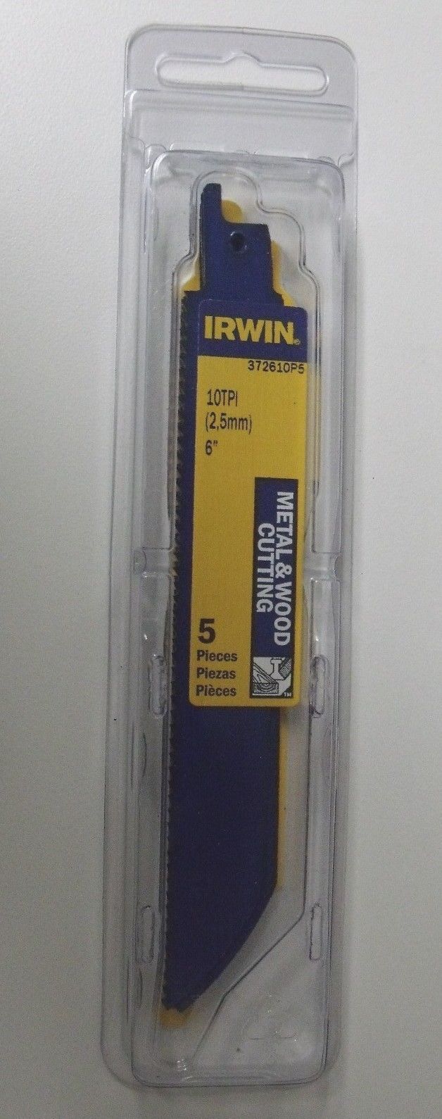 Irwin 372610P5 6" x 10TPI Metal & Wood Reciprocating Cutting Blades 5pk USA