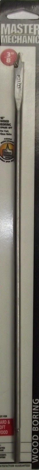 Master Mechanic 612820 3/8" x 16" Wood Boring Spade Bit