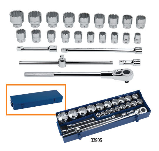Williams Tools 33905 3/4" Dr 25pc Huge Socket Ratchet Set Metal Box 7/8" 2-1/4"