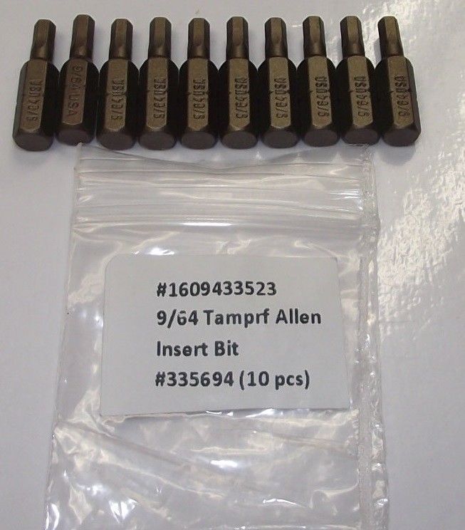 Bosch 1609433523 9/64" x 1" Tamperproof Allen Screw Tips 10pcs. Bulk USA