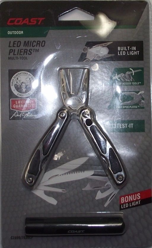 Coast Cutlery C2899/7830CP Coast Multi-Tool Micro Pliers + Flashlight