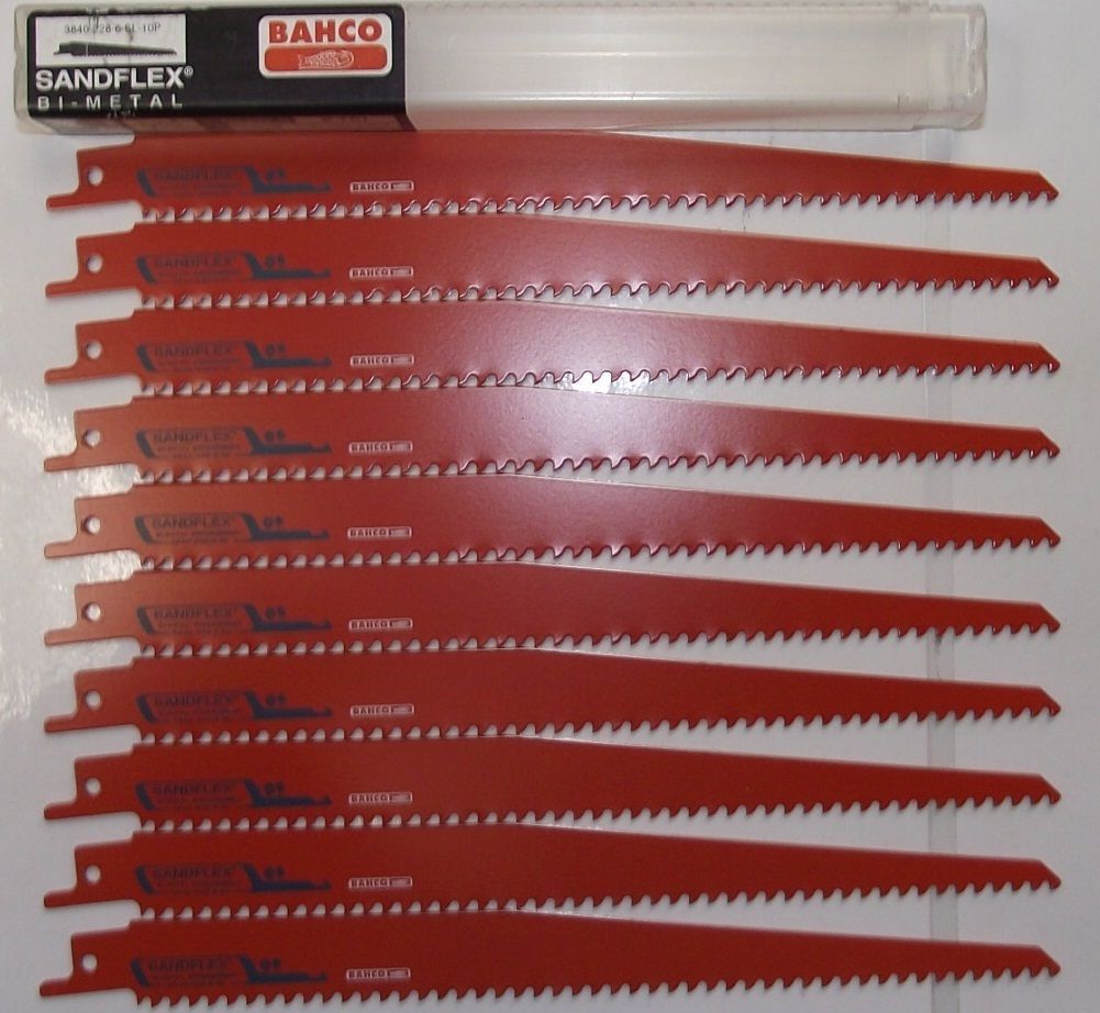 Bahco 3840-228-6-SL-10P 9" 6TPI Wood Cutting Recip Blades 10pc