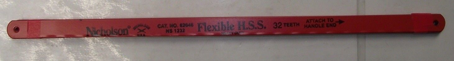 Nicholson 62646 HSS Flexible Hacksaw Blades Heavy Duty 12" 32 Teeth 10pcs. USA