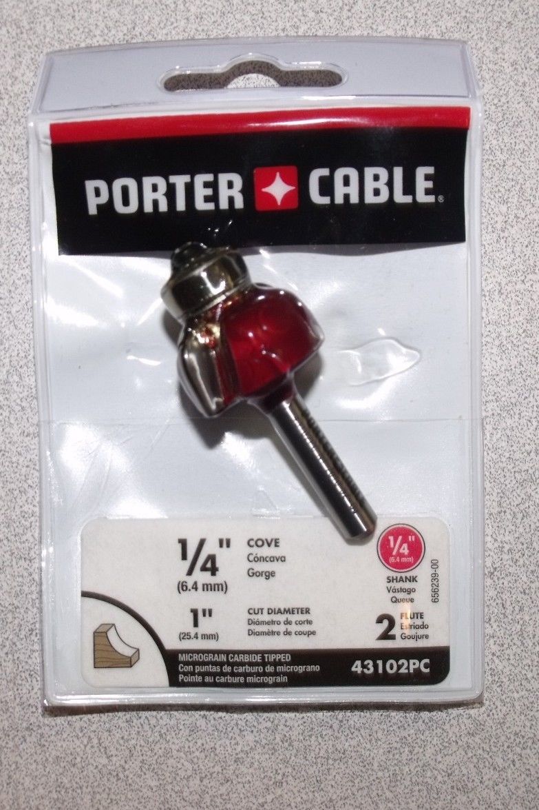 Porter Cable 43102PC 1/4" Carbide Cove Router Bit 1/4" Shank *K