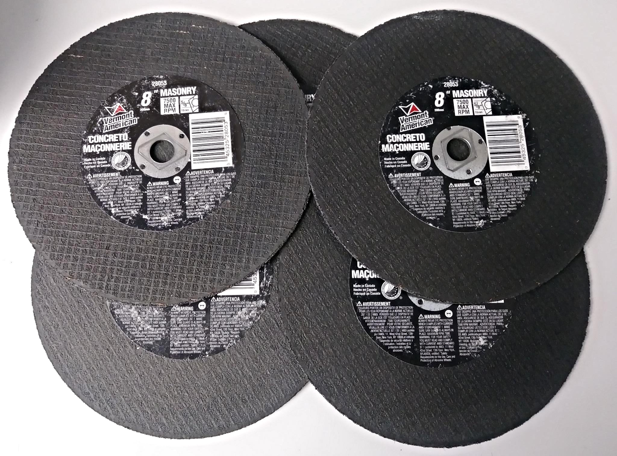 Vermont American 28053 8" Concrete Masonry Abrasive Wheel (5 Wheels)