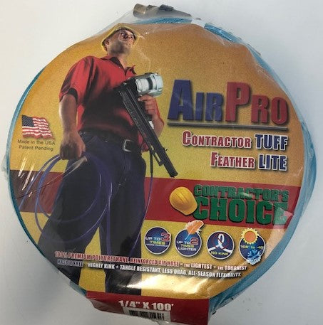 AIRPRO PUR-1/4X100 RBL-S-BR POLYURETHANE AIR HOSE 1/4" X 100' - BLUE USA