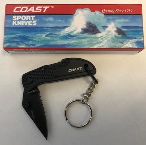 Coast CG002BH Knife Key Ring Lockback Black