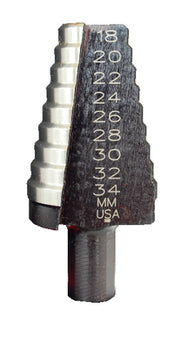 Irwin 10502864 8 Hole Sizes HSS Step Drill Bit 20mm to 34mm USA