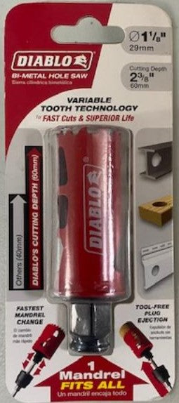 FREUD DHS1125 1-1/8" High Performance Bi-Metal Hole Saw