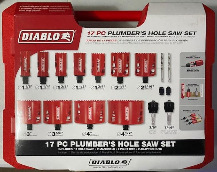 Freud DHS17SPL 17-Piece Plumber's Bi-Metal Hole Saw Set