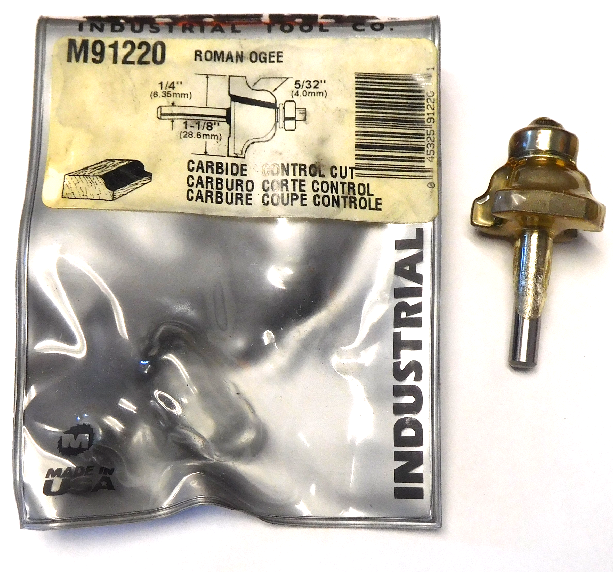 Magna M91220 5/32" x 1-1/8" Roman Ogee Router Bit 1/4" Shank USA