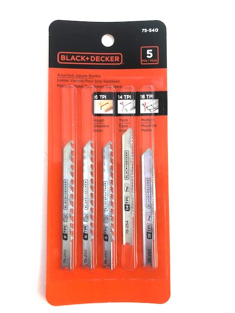 Black and Decker 75-540 6-18 TPI Assorted Jigsaw Blades