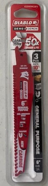 Diablo Tools DS0609CGP3 6/9 TPI Demo Demon Carbide General Purpose Recip (3-Pack) Switzerland