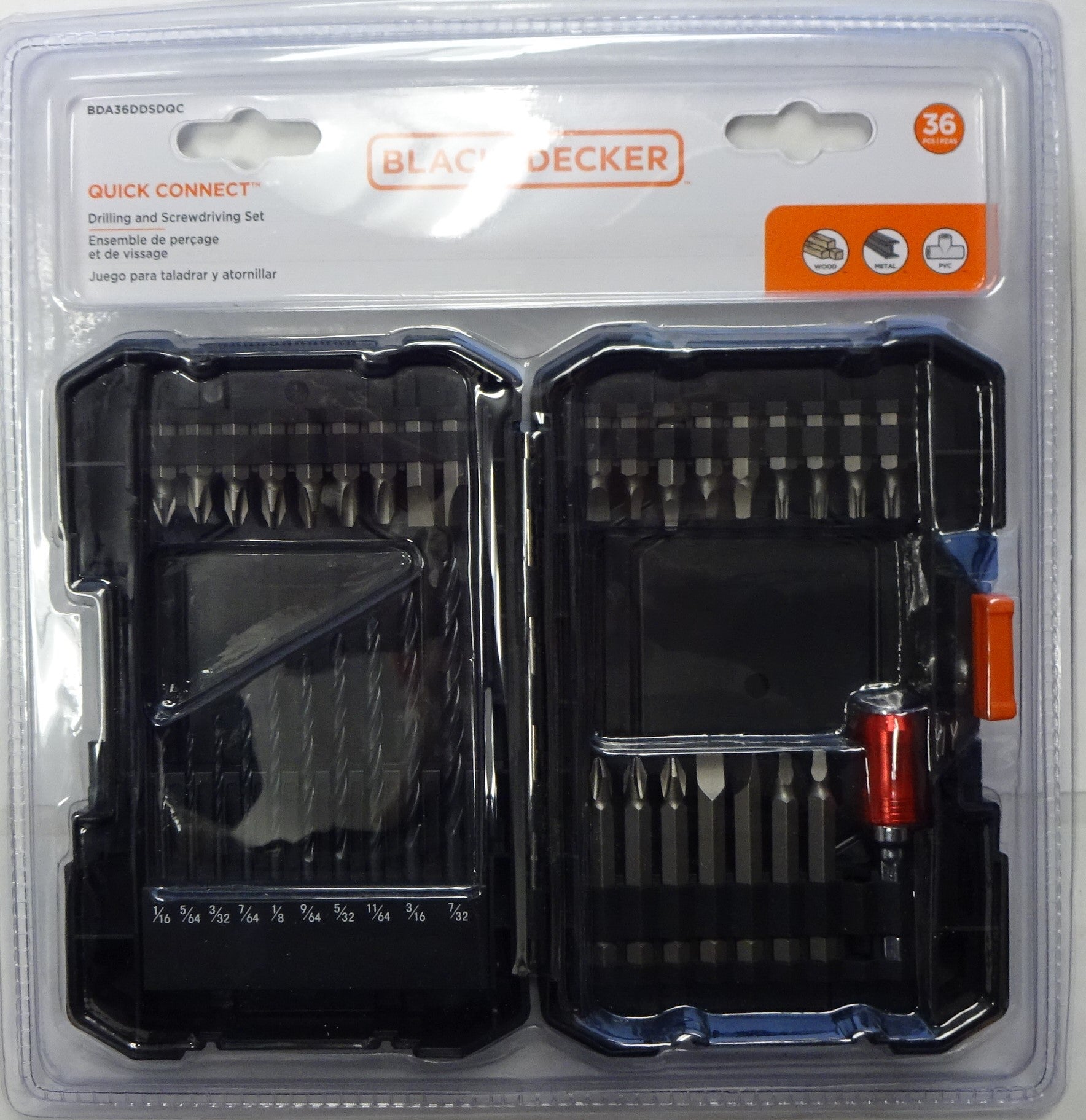 Black+Decker BDA36DDSDQC Drill & Drive Bit Set Quick Connect - 36 Piece