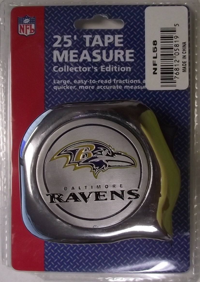 Great Neck NFL58 1" x 25' NFL Tape Measure Baltimore Ravens