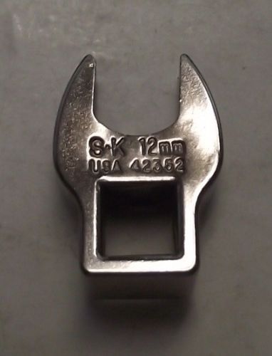 SK Hand Tool 42352 3/8" Drive 12mm Open End Crowfoot Wrench USA