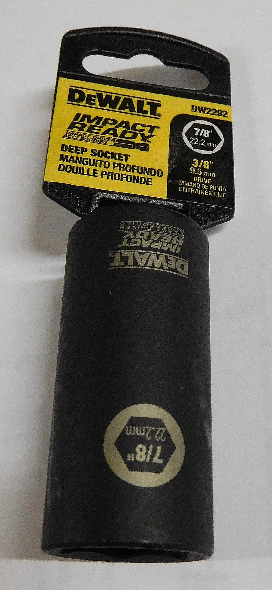 DeWalt DW2292 7/8" Deep Impact Socket 3/8" Drive 6 Point