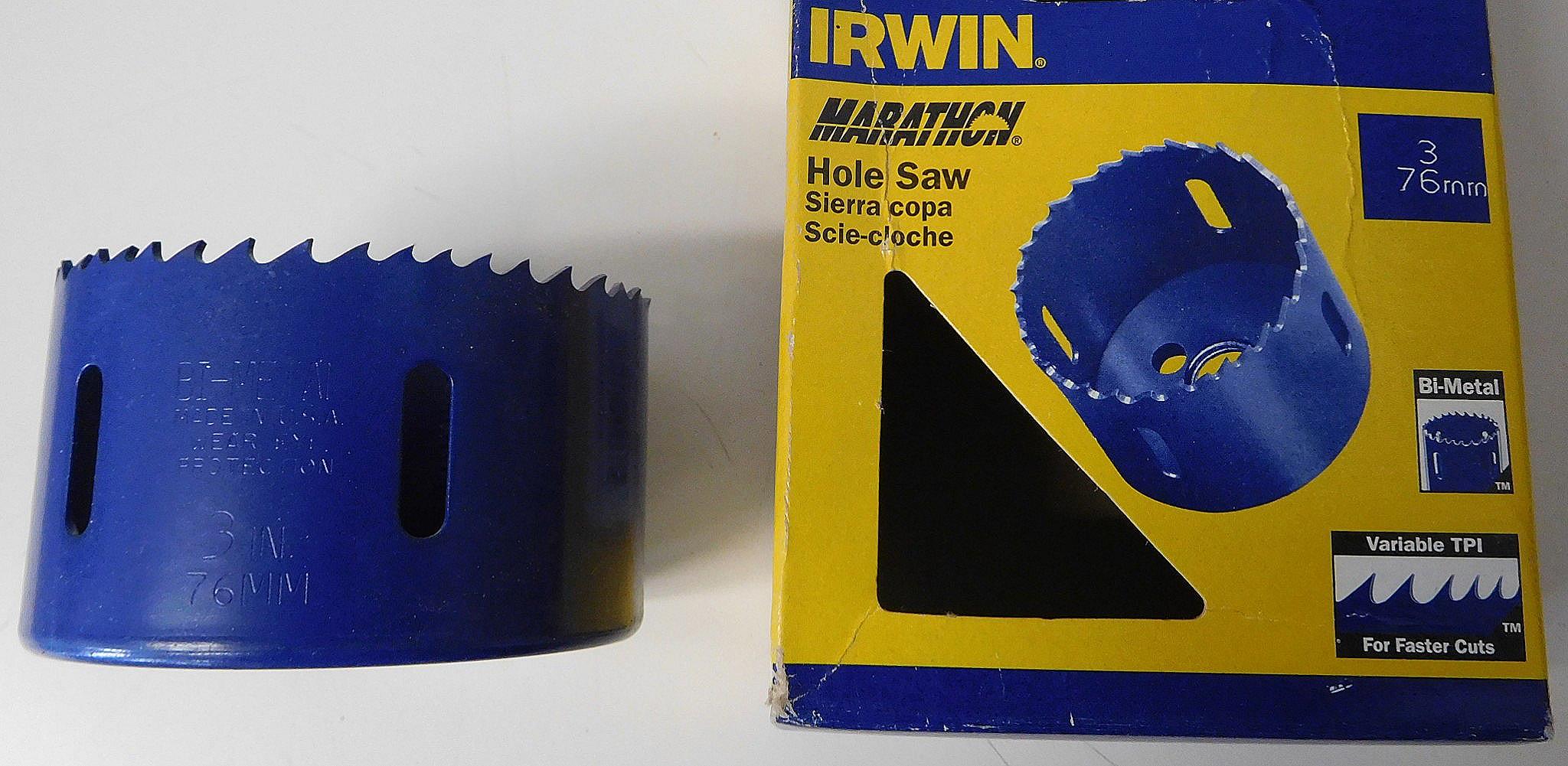 Irwin Marathon 373300BX 3" Bi-Metal Hole Saw USA
