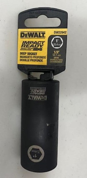Dewalt DW22942 1/2" Drive 1" Impact Ready Deep Socket