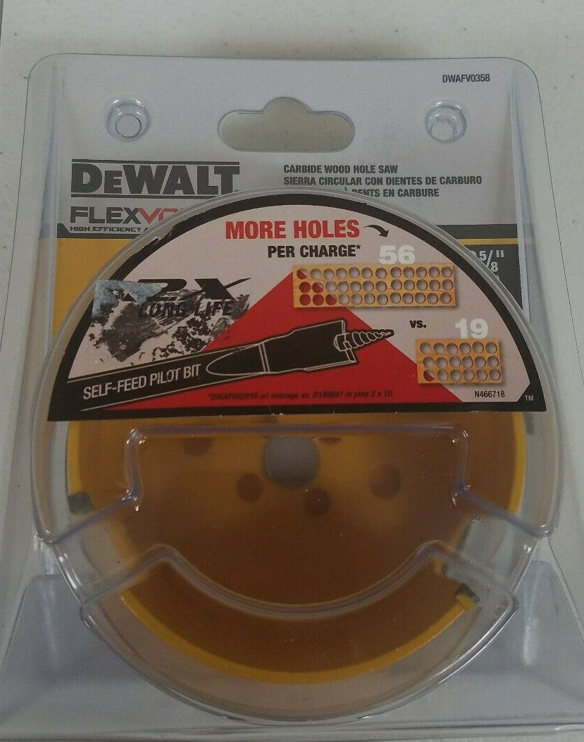 DEWALT DWAFV0358 3-5/8" FlexVolt Carbide Wood Hole Saw