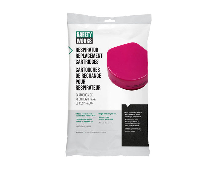 Safety Works SWX00392 P100 Dust Respirator Replacement Filter 2 Pack