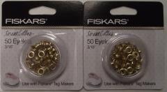Fiskars 197700-1002 Tag Maker 3/16" Eyelets Gold Colored Aluminum (2pks of 50pc)