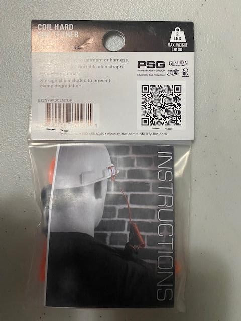 Stronghold EZLNYHRDCLMTL-R Hard Hat Coil Tether With Inspection Sleeve in Orange