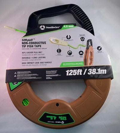 Southwire FTSP45-125NCT Simpull Electrical Fish Tape With Non Conductive Tip