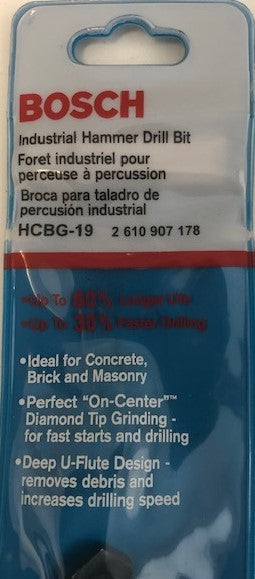 Bosch HCBG19 9/16" x 10" Blue Granite Hammer Drill Bit