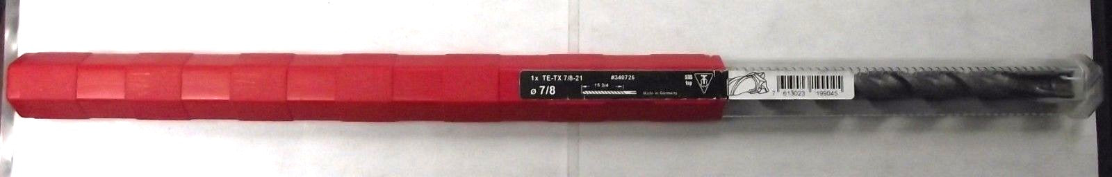 Hilti 340726 13/16" x 21" SDS 4 Cutter Hammer Drill Bit Germany