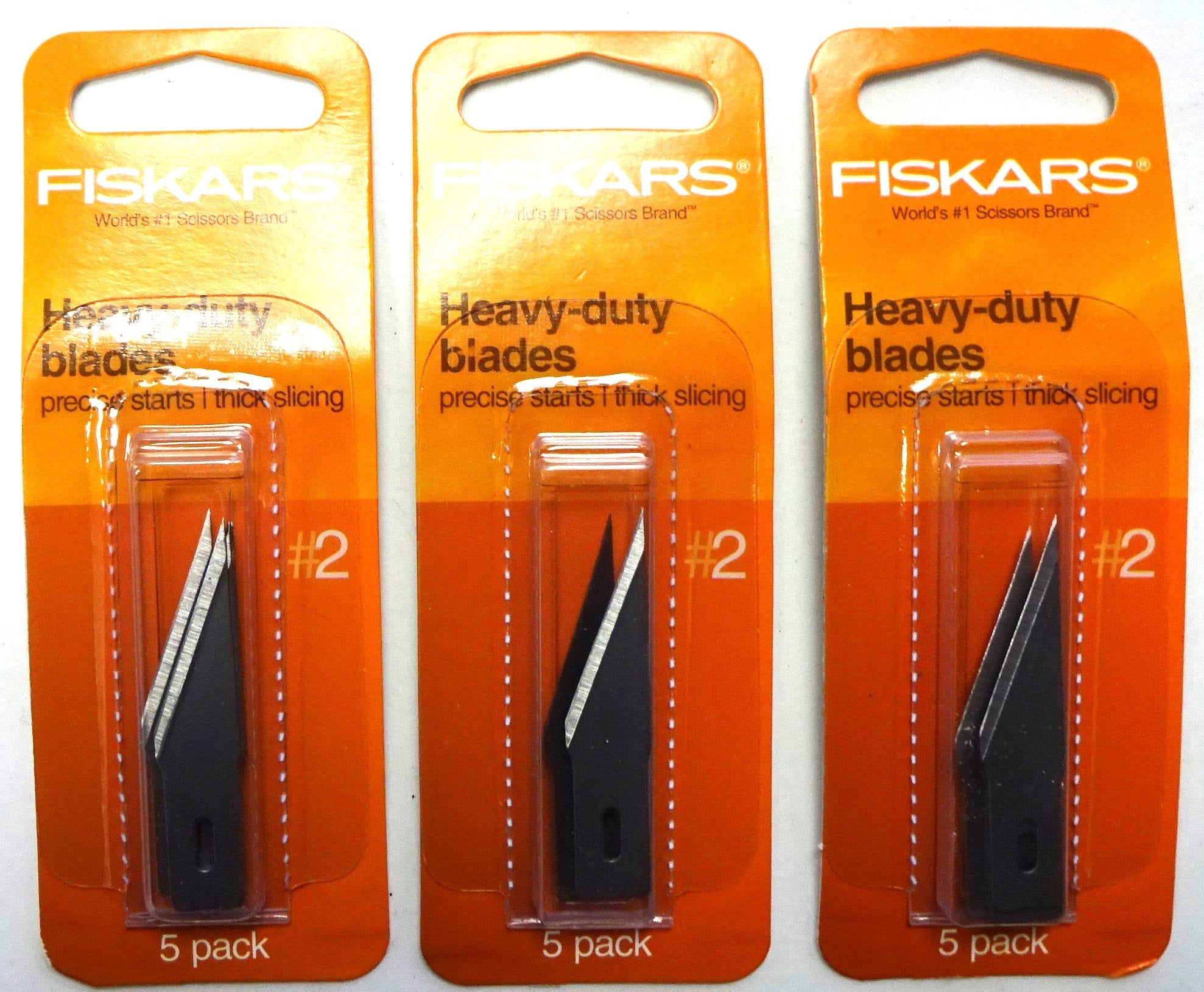 Fiskars 164100-1001 Heavy-Duty Number 2 Detail Knive Blades 3 - 5 Pack
