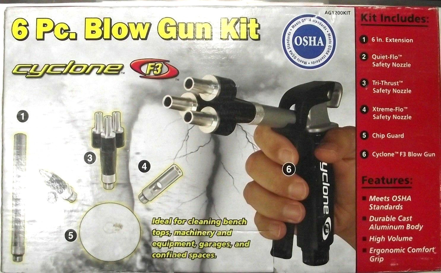 Legacy AG1200KIT 6 Piece Cyclone F3 Blow Gun Kit