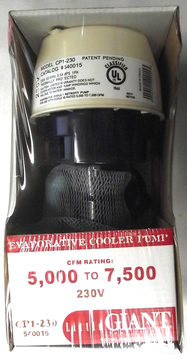 Little Giant CP1-230 1/70HP 230V 7,500CFM Evaporative Cooler Pump