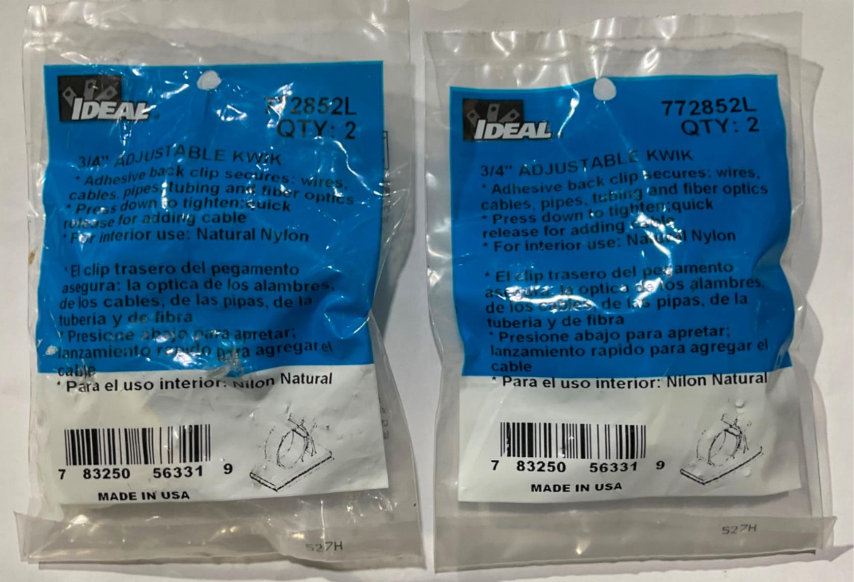 Ideal 772852L 3/4" Adjustable Kwik 2-2pks USA