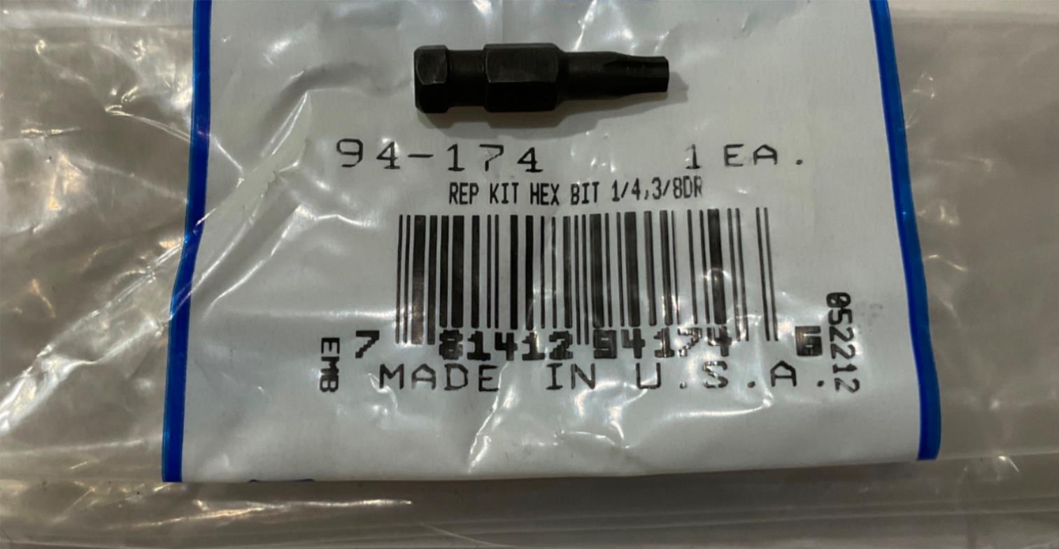 Armstrong 94-174 Rep Kit Hex Bit 1/4,3/8Dr T20 USA
