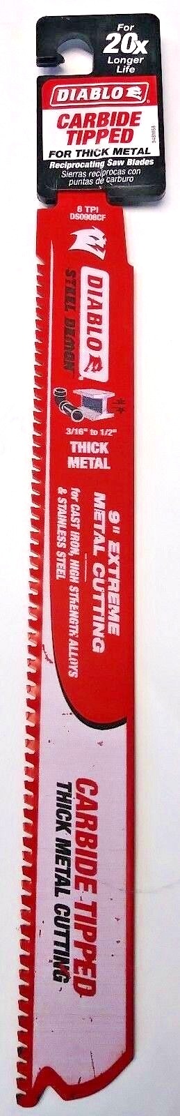 Diablo DS0908CF 9" x 8 TPI Thick Metal Cutting Reciprocating Saw Blade Swiss #68
