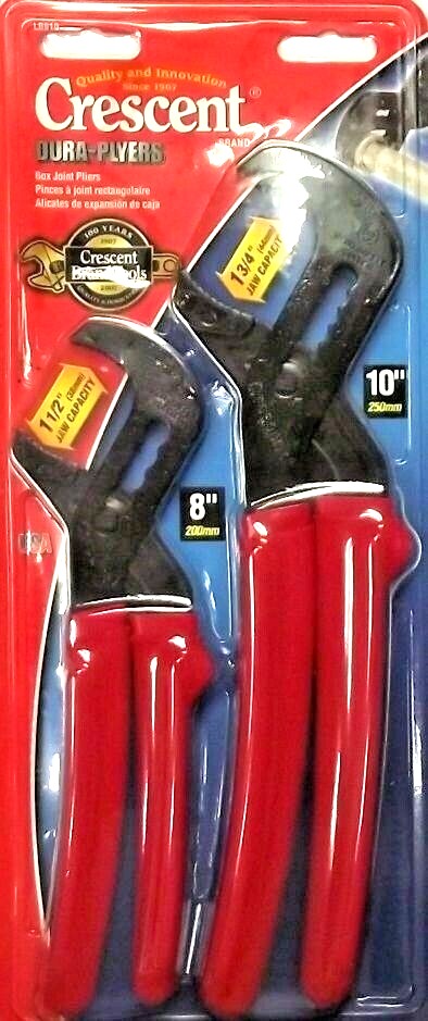 Crescent LB810 8" and 10" Dura-Plyer Box Joint Pliers Set USA