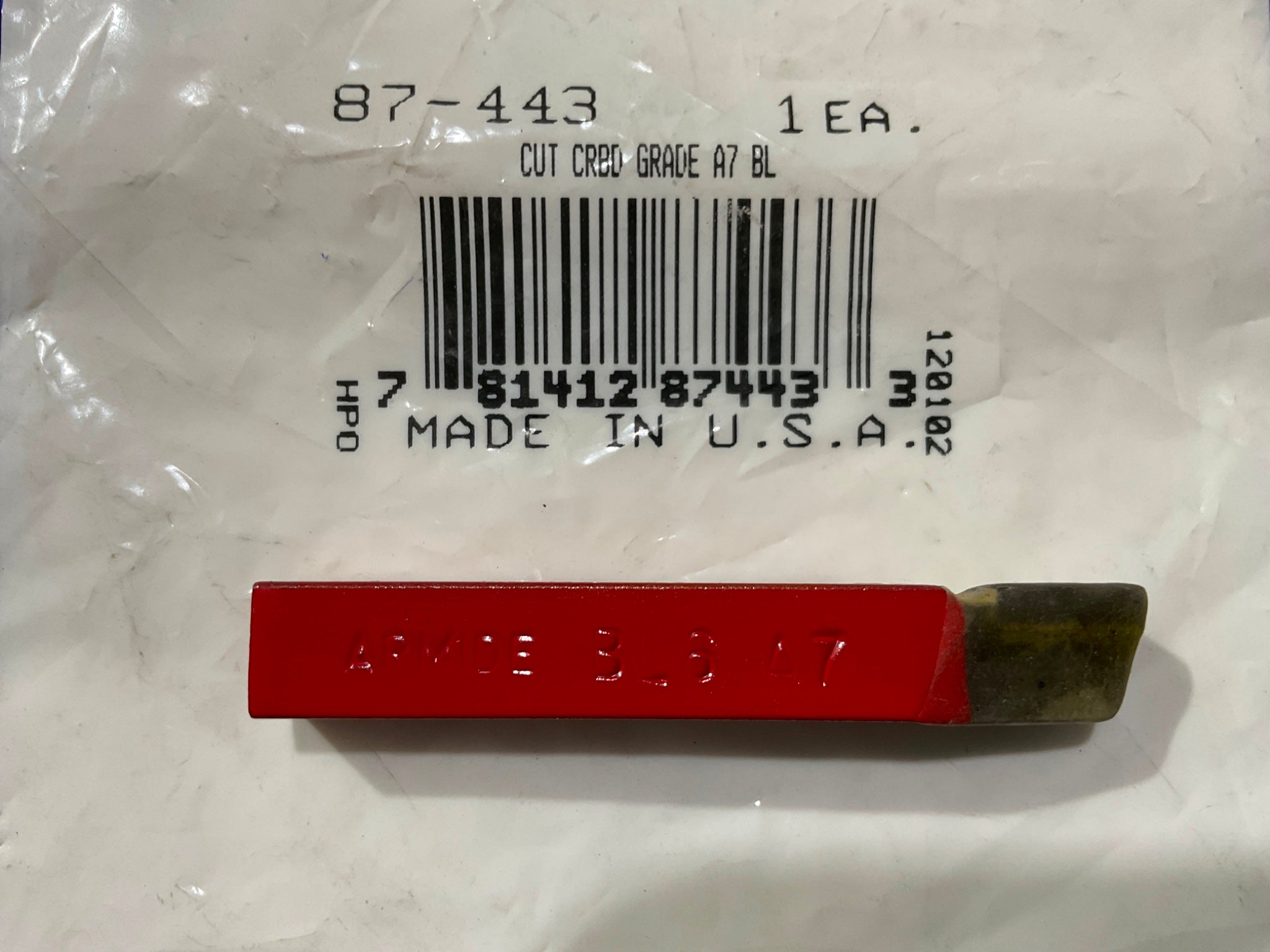 Armstrong 87-443 Cut Carbide Grade A7 BL 6 USA