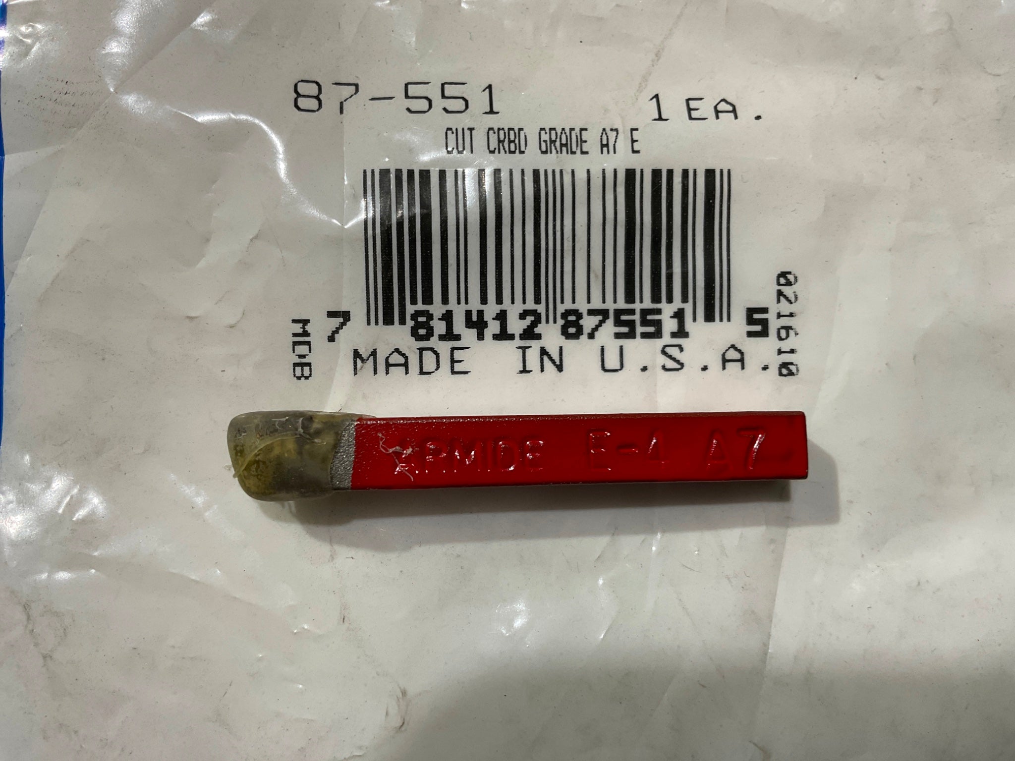 Armstrong 87-551 Cut Carbide Grade A7 E4 USA