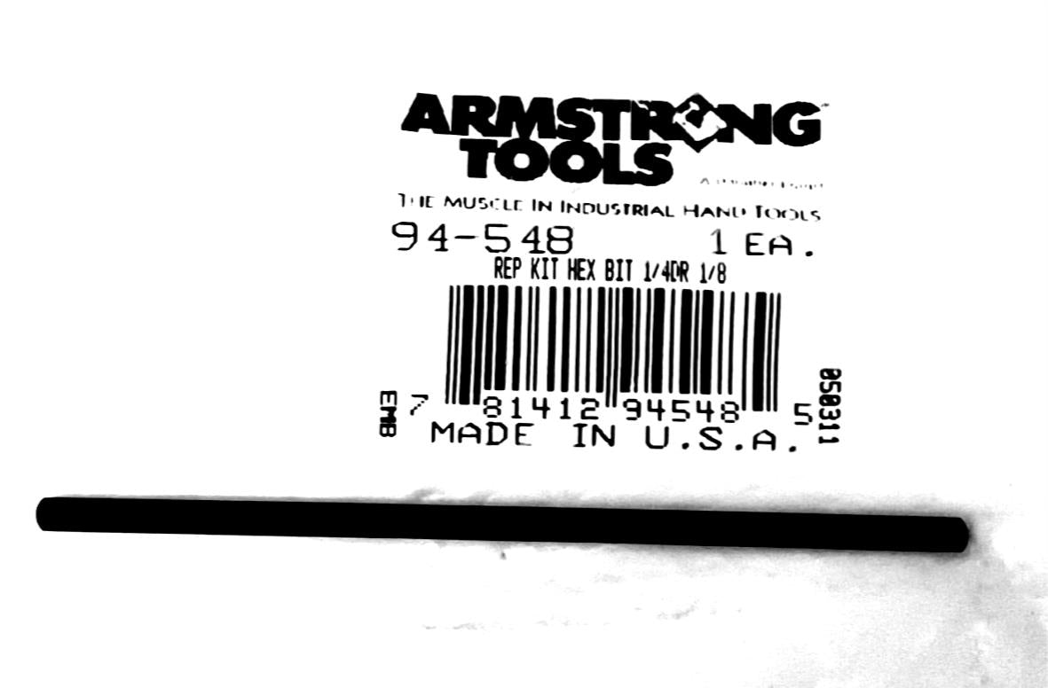 Armstrong 94-548 Rep Kit Hex Bit 1/4 Dr 1/8 USA