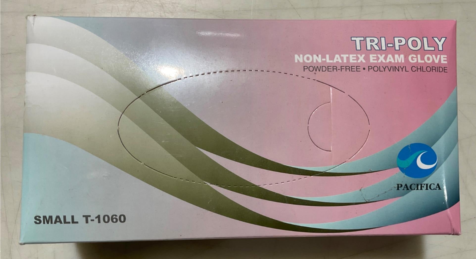 Pacifica T-1060 Tri-Poly Non-Latex Exam gloves 100pk