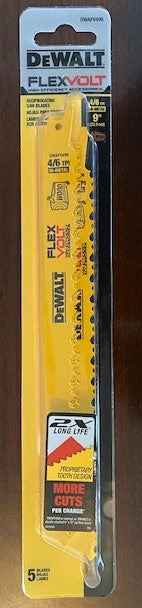 DEWALT DWAFV496 9" 4/6TPI FlexVolt Reciprocating Saw Blade (Pack of 5) USA