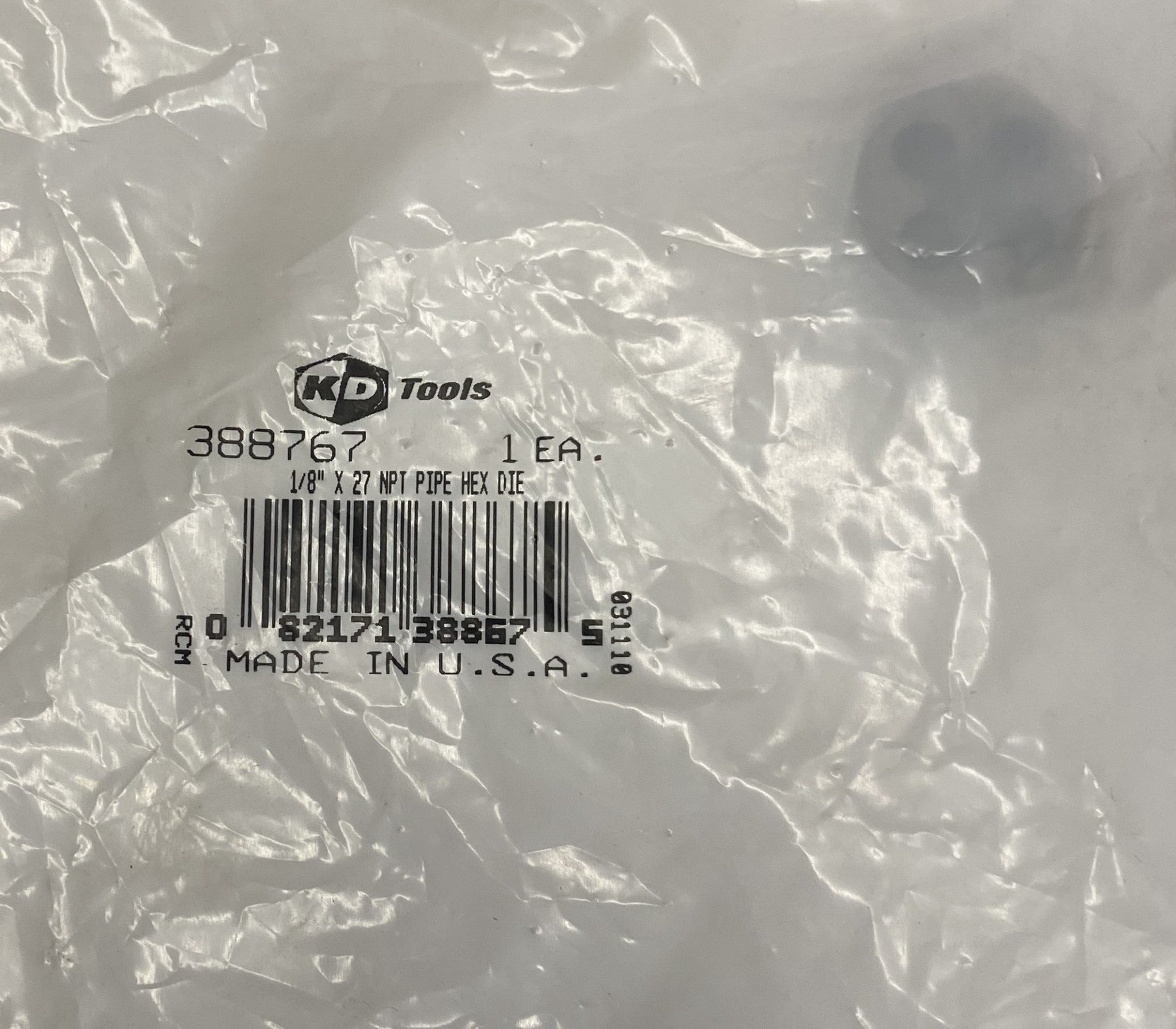 KD 388767 1/8" X 27 NPT Pipe Hex Die USA