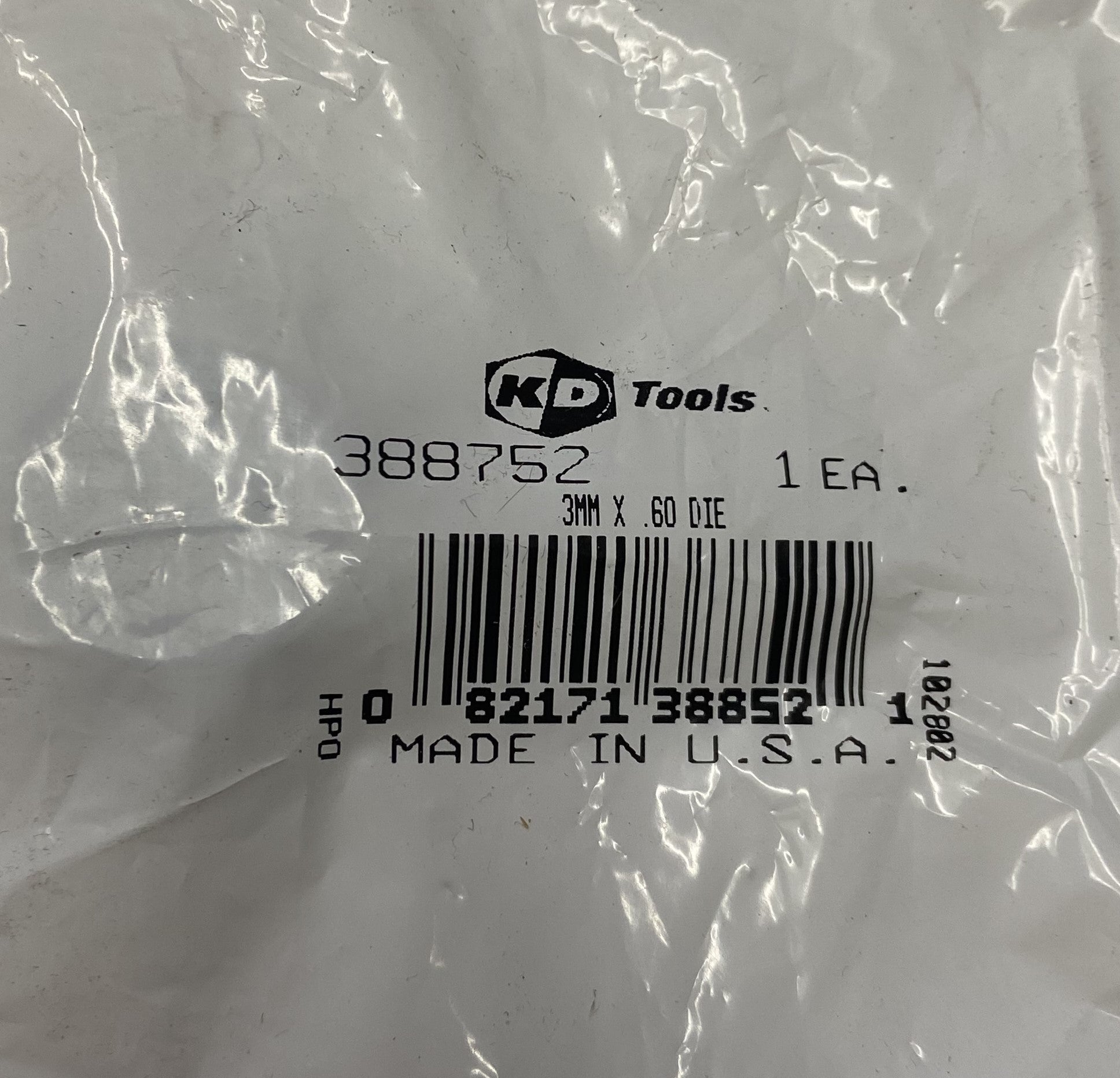 KD 388752 3mm X .60 Die USA