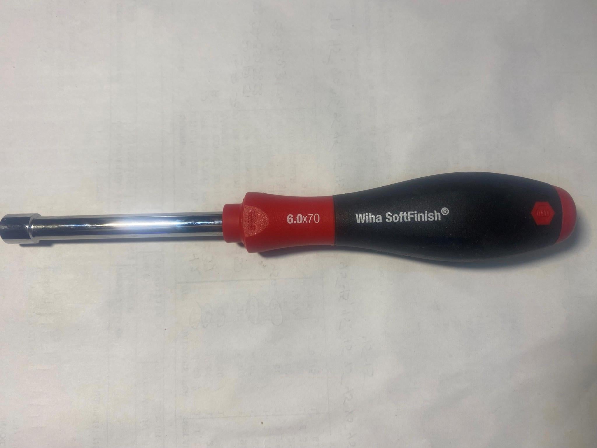 Wiha 34306 Nut Driver Hollow Shaft with SoftFinish Handle Metric, 6.0mm Germany