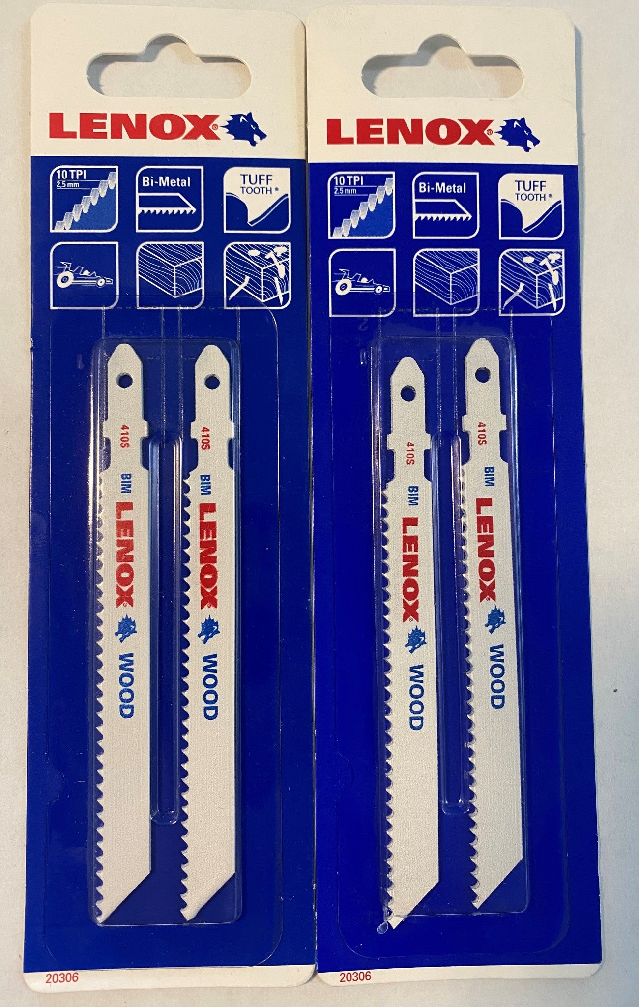 Lenox 20306 T-Shank Bi-Metal Wood Cut Jig Saw Blade 4 1/2" x 10 TPI 2-2pk USA
