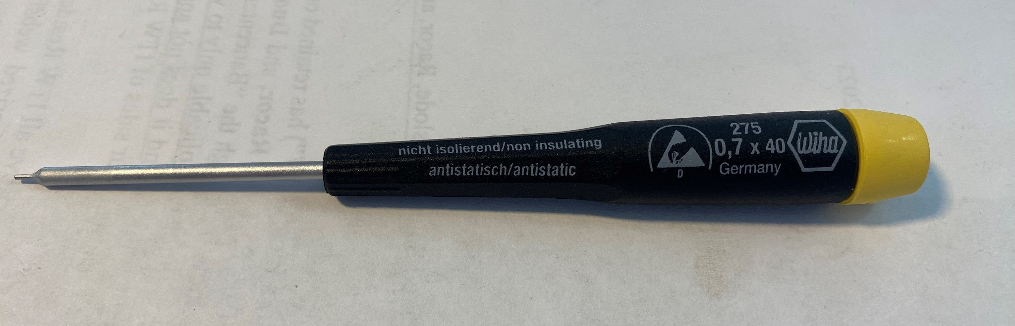 Wiha 27507 ESD Safe Precision Hex Screwdriver .7 x 40mm Germany