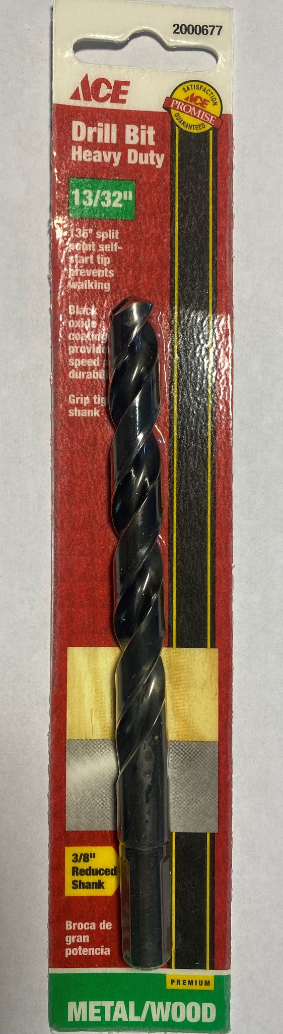 Ace 2000677 13/32" Heavy Duty Drill Bit 3/8" Reduced Shank