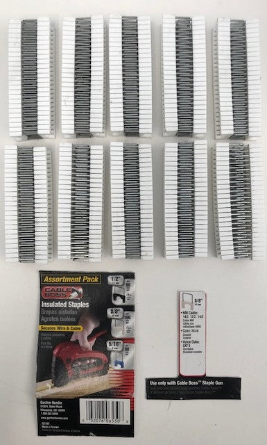Gardner Bender MPS-203 3/8" White Insulated Staples 500 Pieces